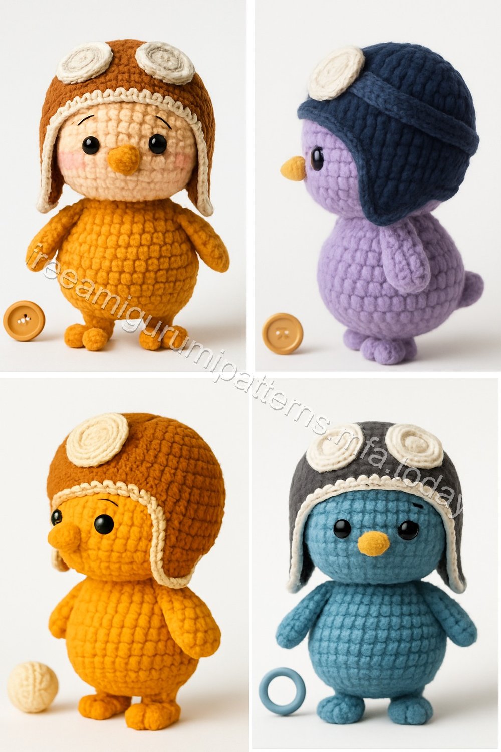 Amigurumi Aviator Bird Free Pattern
