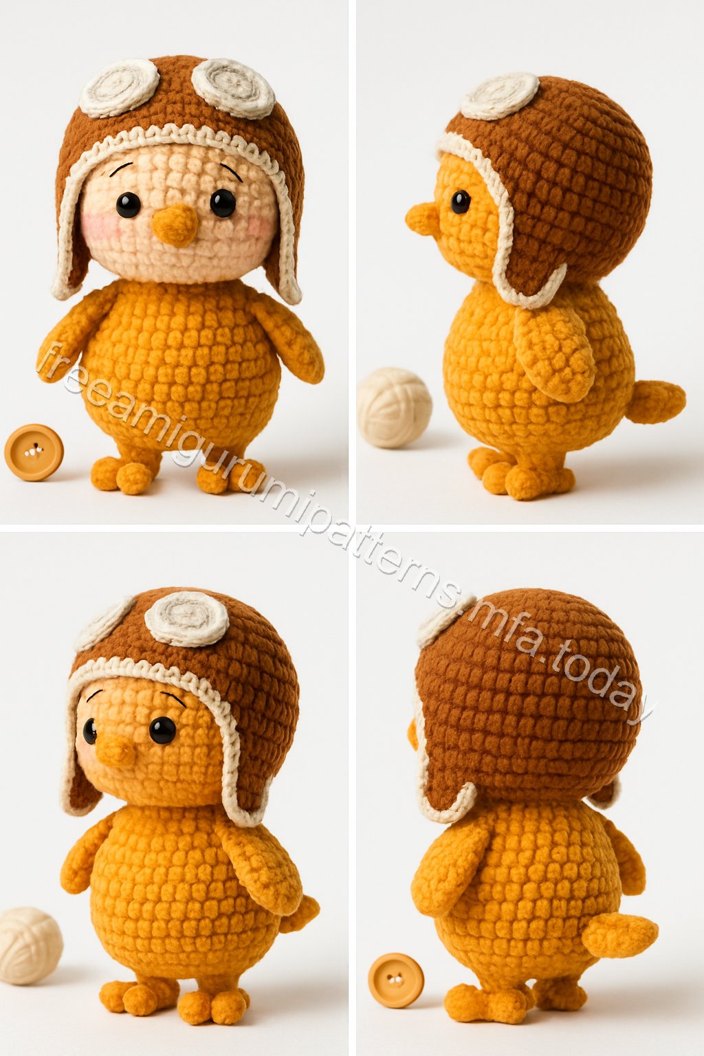 Amigurumi Aviator Bird Free Pattern