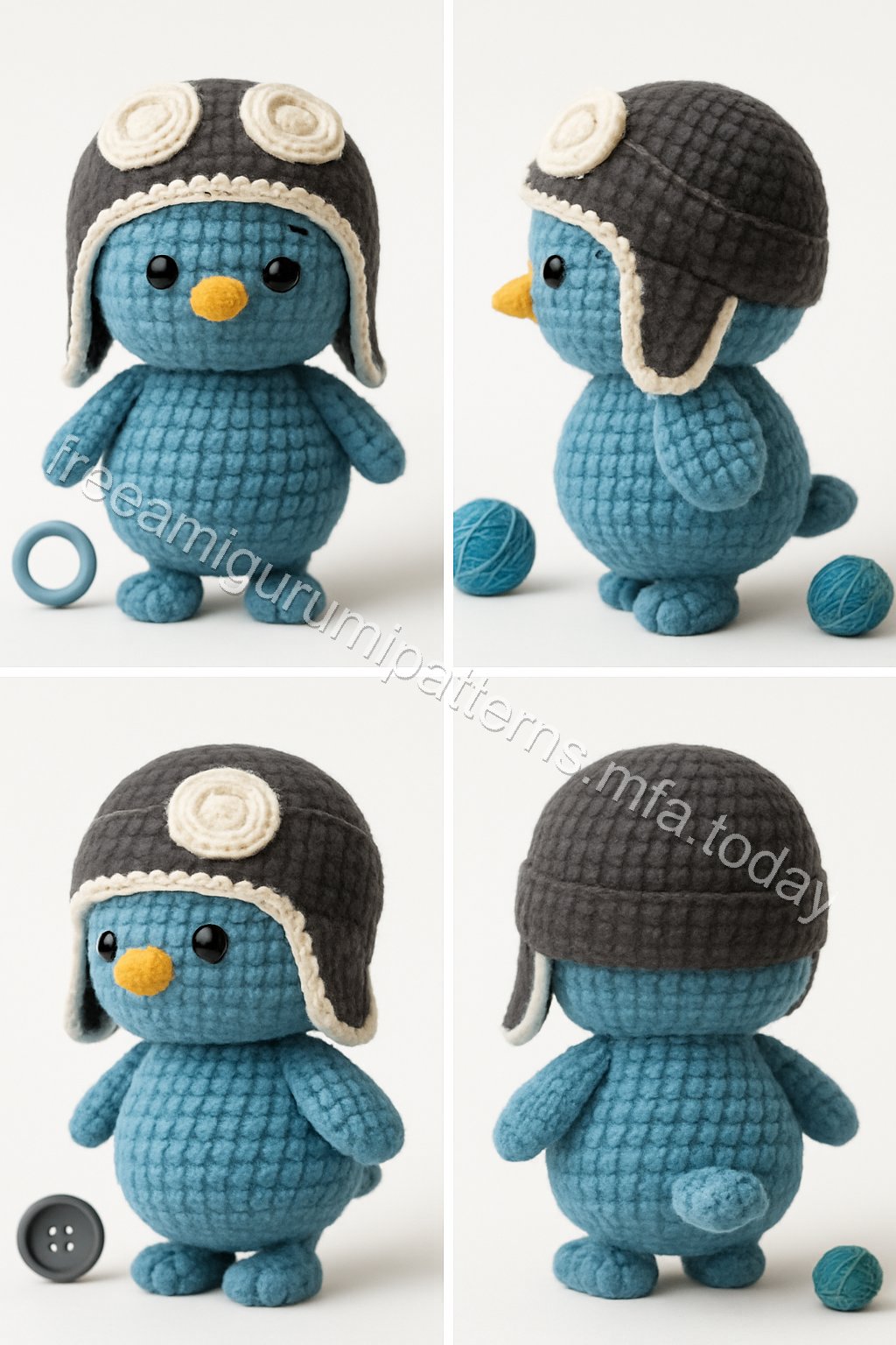 Amigurumi Aviator Bird Free Pattern