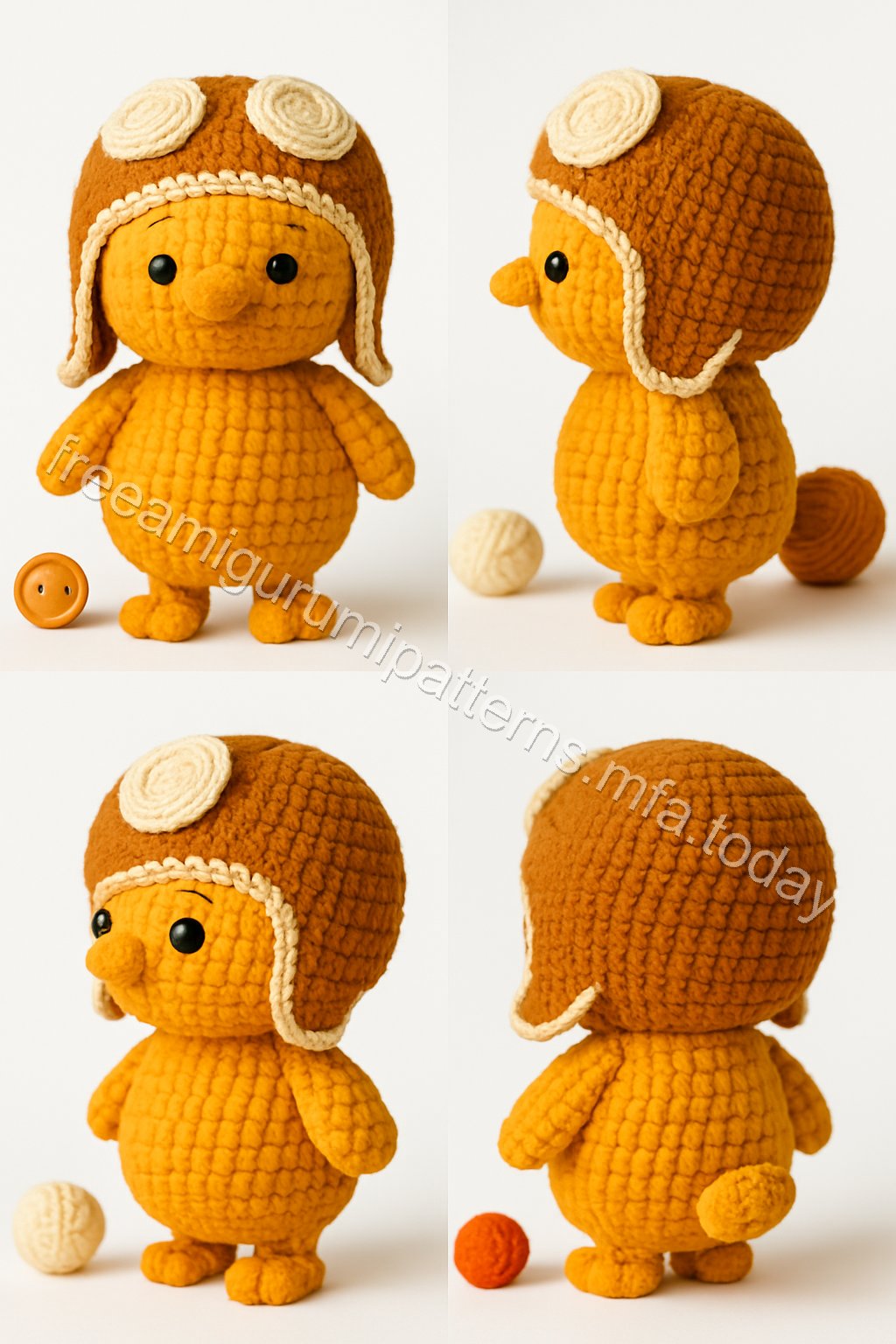 Amigurumi Aviator Bird Free Pattern