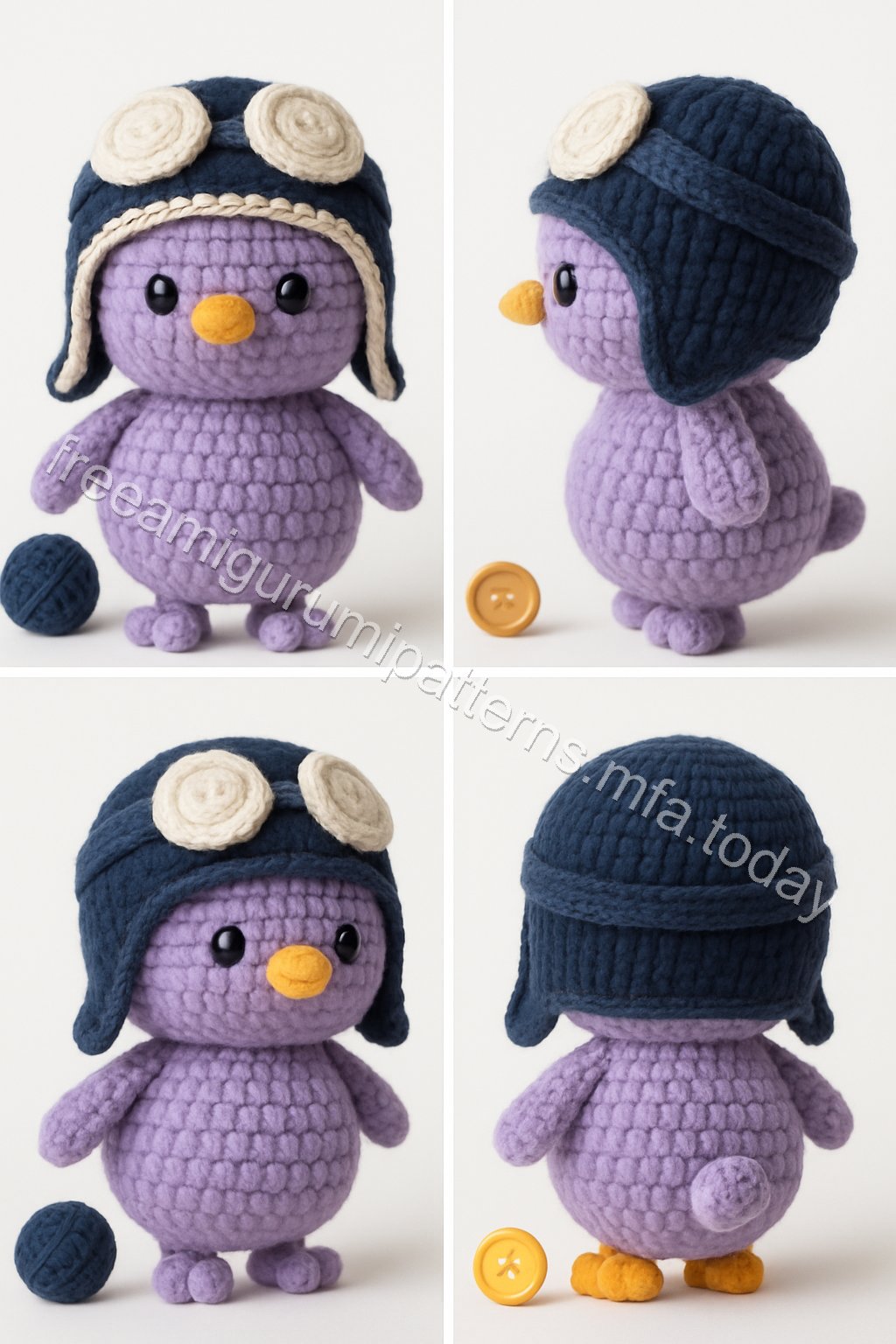 Amigurumi Aviator Bird Free Pattern