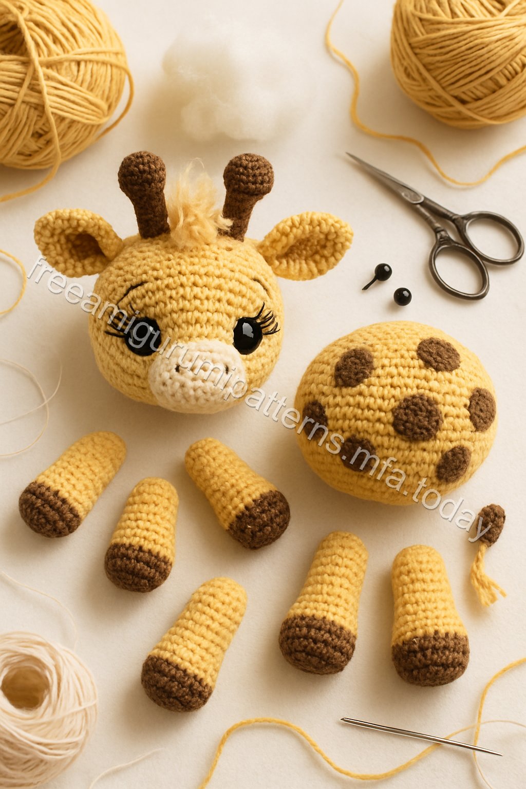 Amigurumi Giraffe Free Pattern crochet parts