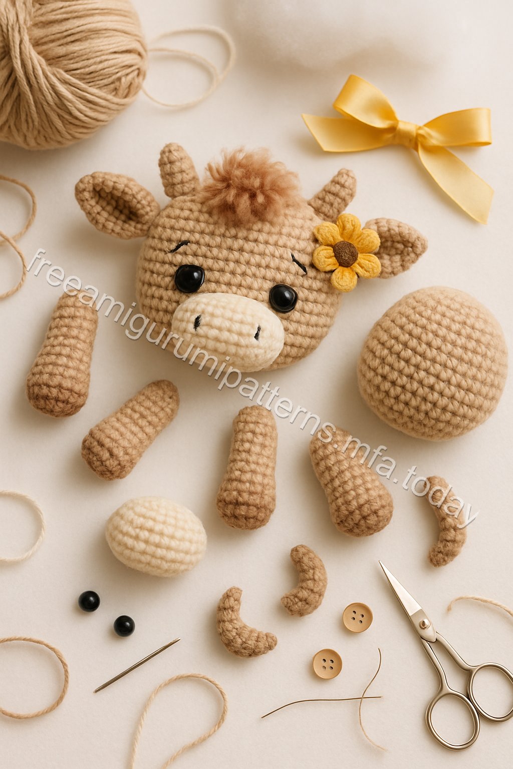 Amigurumi Gentle Heifer Free Pattern crochet parts