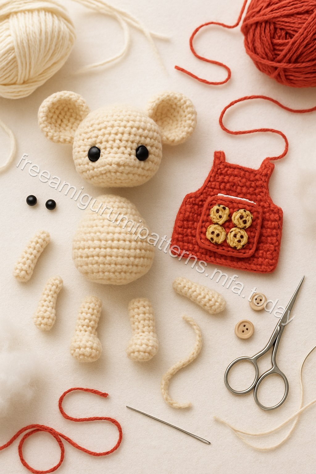 Amigurumi Mouse Free Pattern crochet parts