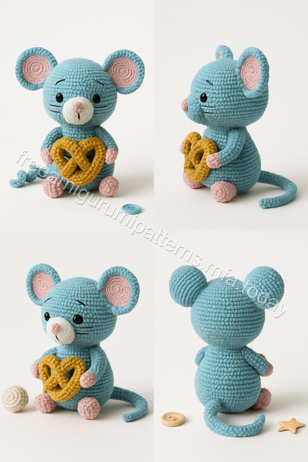 Amigurumi Blue Mouse Free Pattern