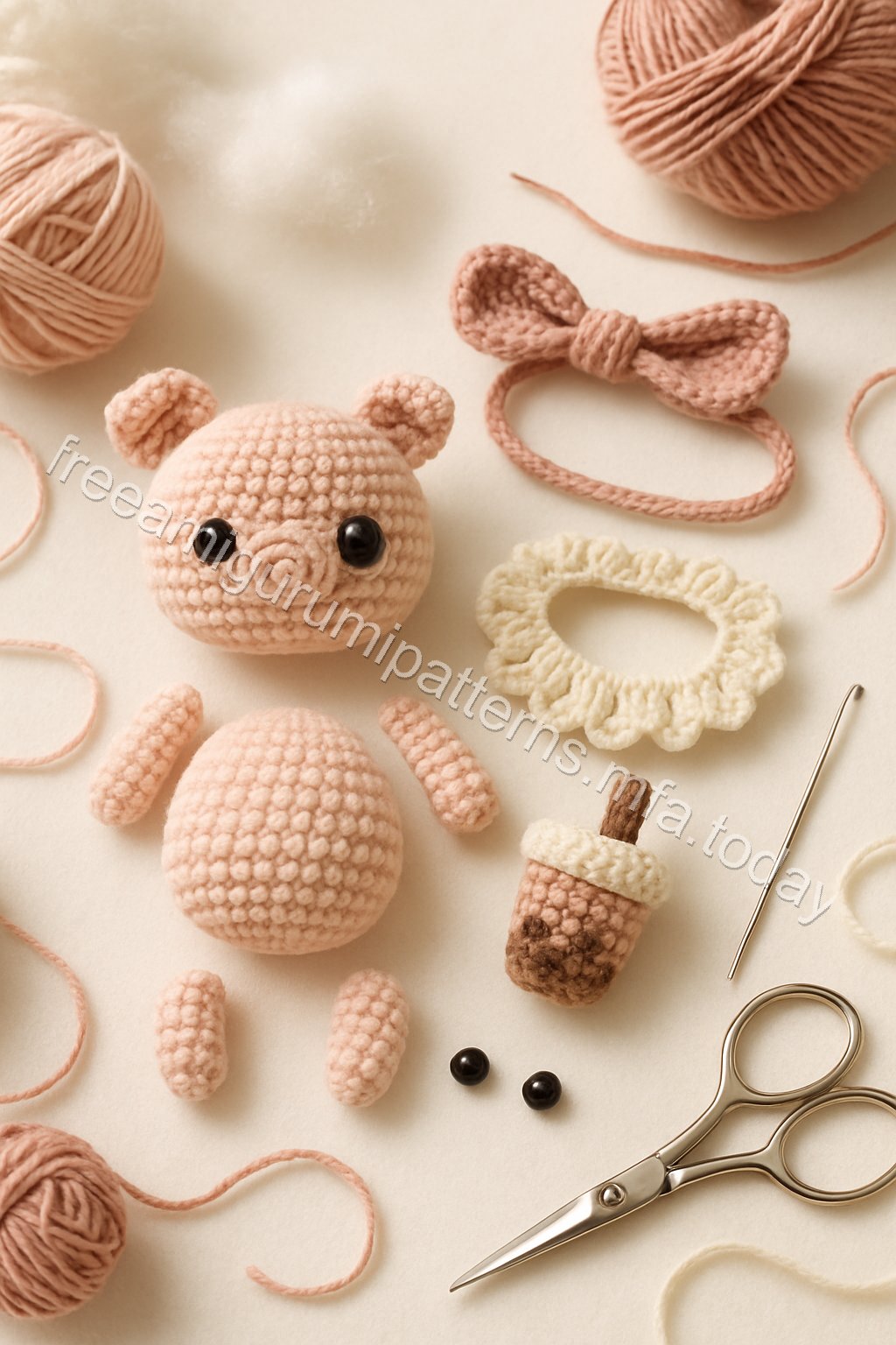 Amigurumi Boba Piglet Free Pattern crochet parts