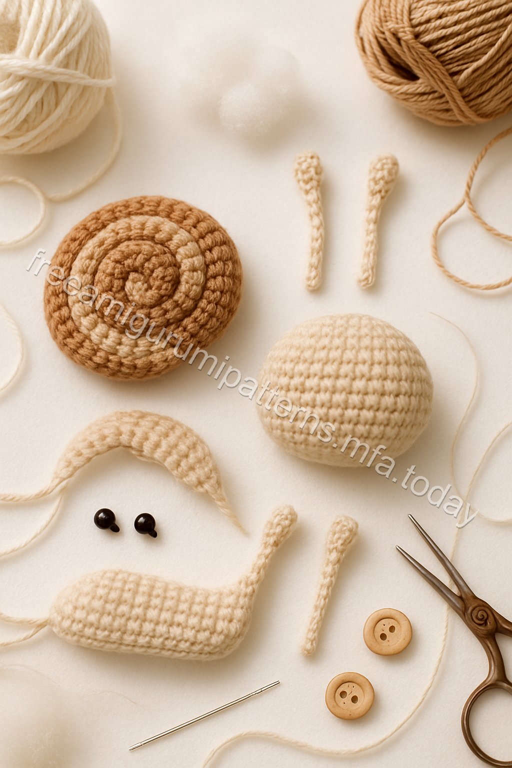 Amigurumi Snail Free Pattern crochet parts