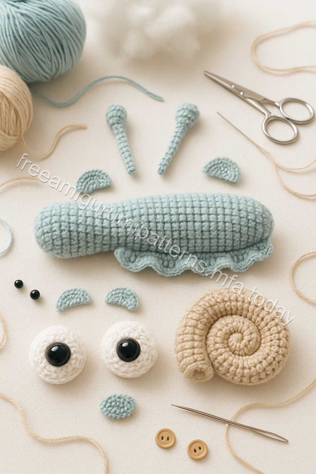 Amigurumi Snail Free Pattern crochet parts