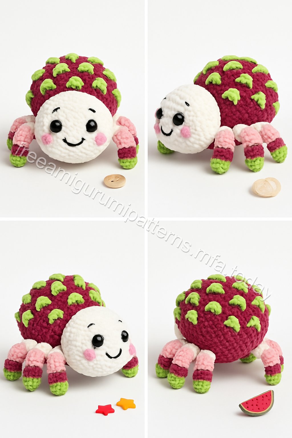 Amigurumi Dragon Fruit Spider Free Pattern