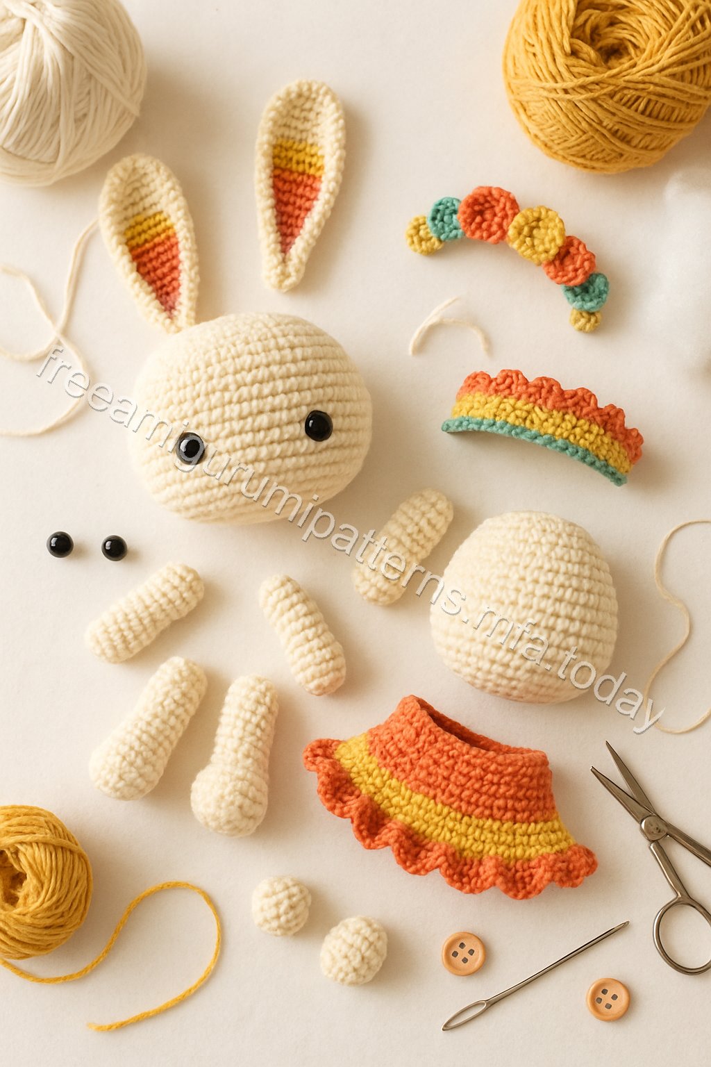 Amigurumi Lunar Festival Bunny Free Pattern crochet parts
