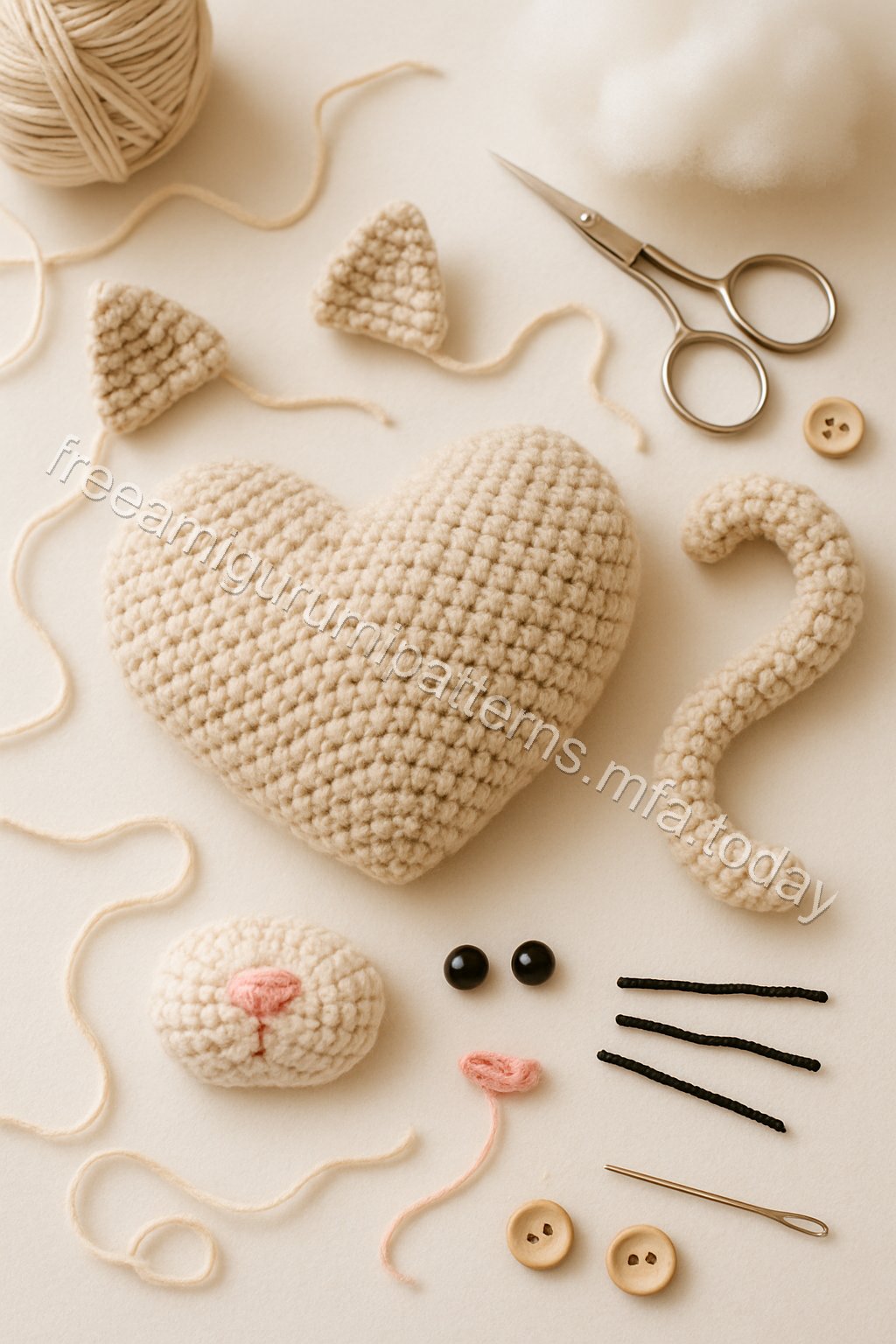 Amigurumi Cat Free Pattern crochet parts