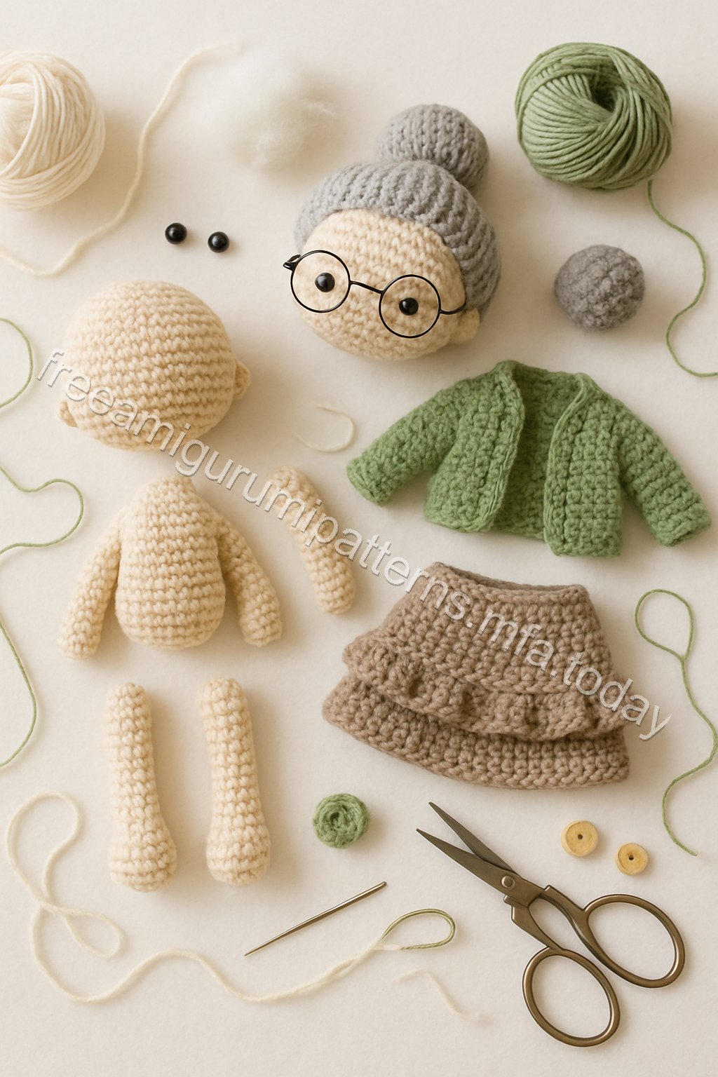 Amigurumi Eleanor Free Pattern crochet parts
