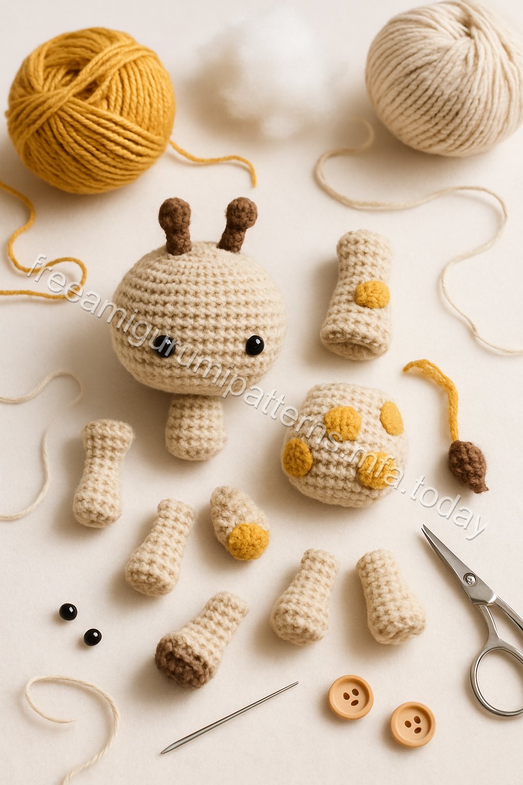 Amigurumi Giraffe Free Pattern crochet parts