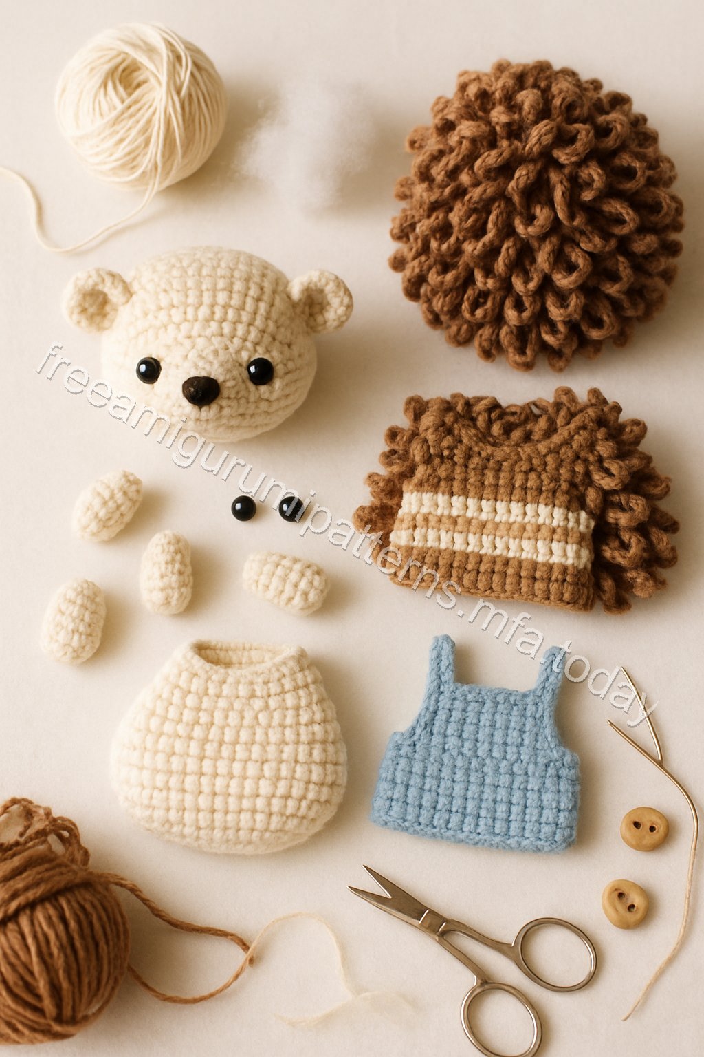 Amigurumi Hedgehog Free Pattern crochet parts