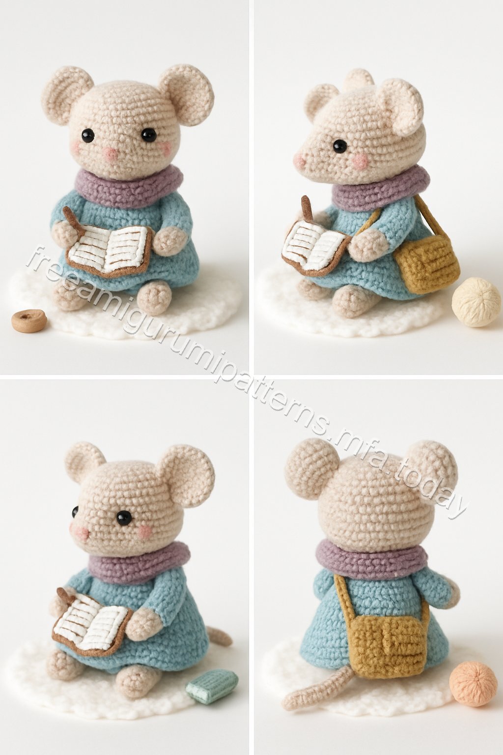 Amigurumi Mouse Homework Nook Free Pattern