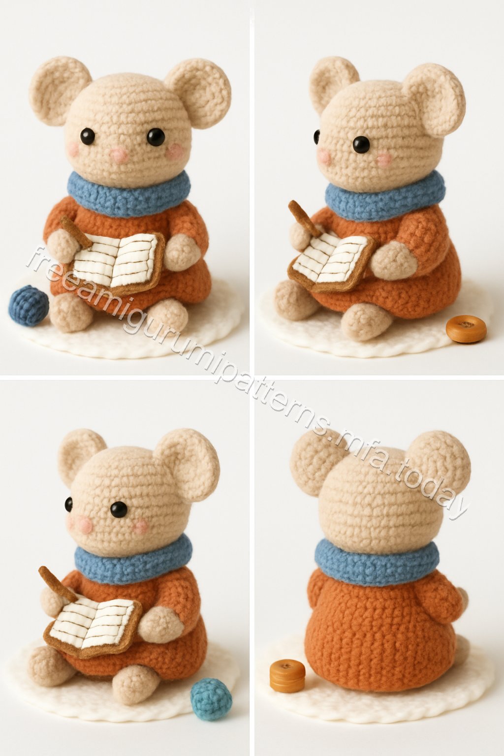 Amigurumi Mouse Homework Nook Free Pattern