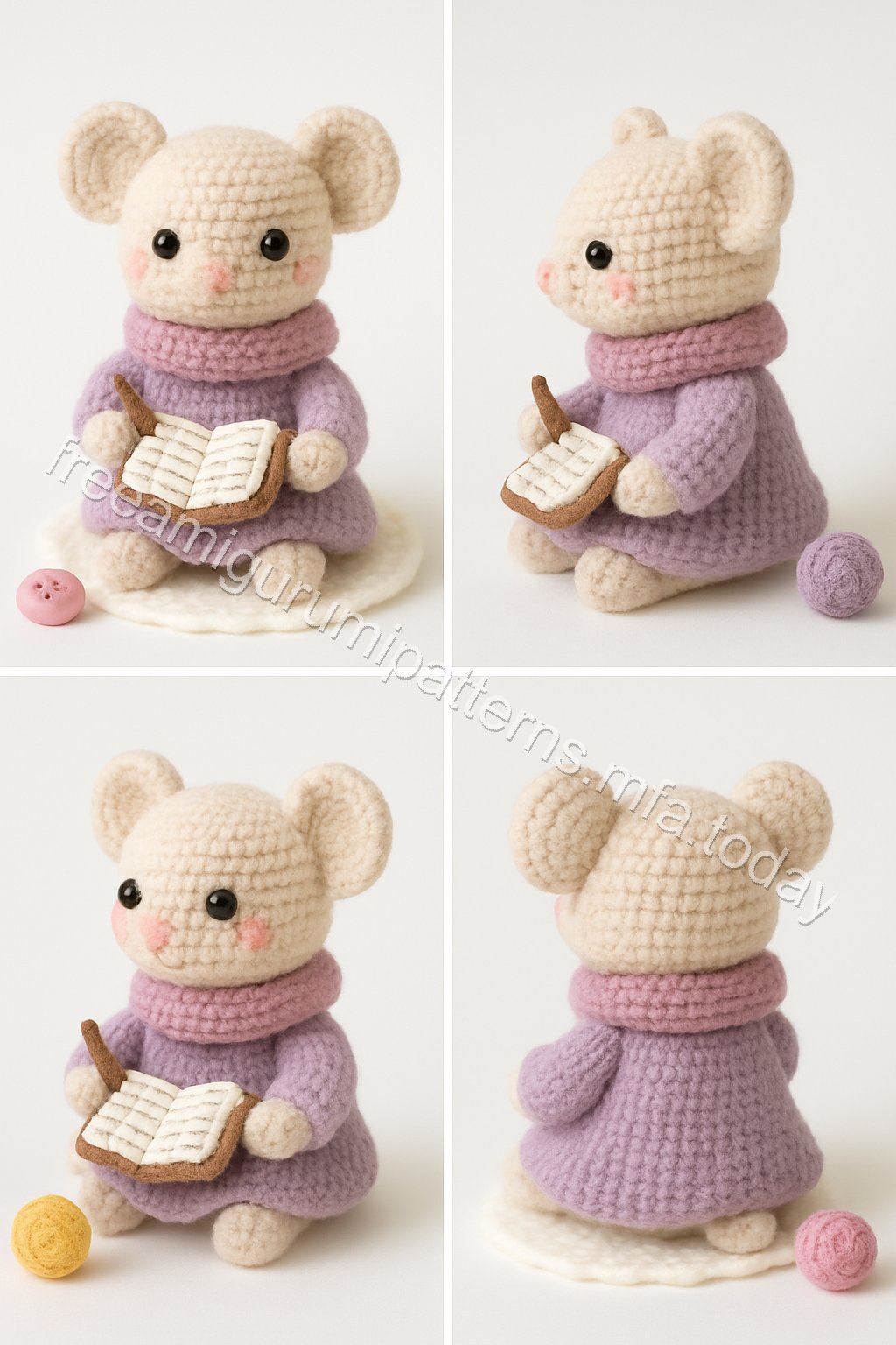 Amigurumi Mouse Homework Nook Free Pattern