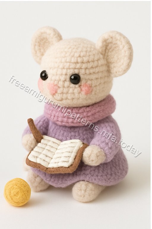 Amigurumi Mouse Homework Nook Free Pattern