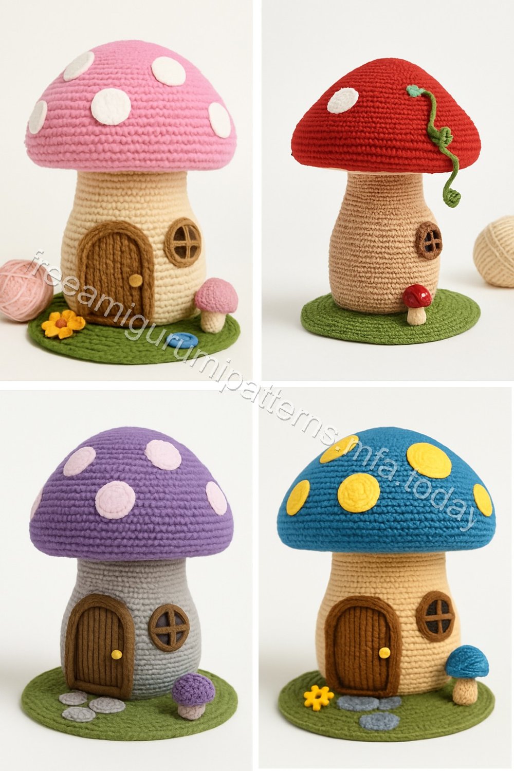 Amigurumi Mushroom Fairy Garden House Free Pattern