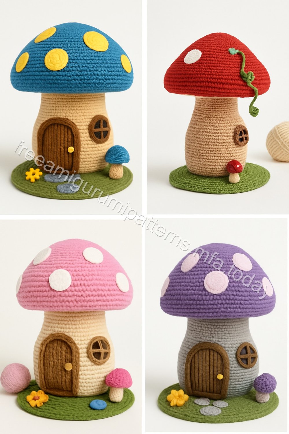 Amigurumi Mushroom Fairy Garden House Free Pattern