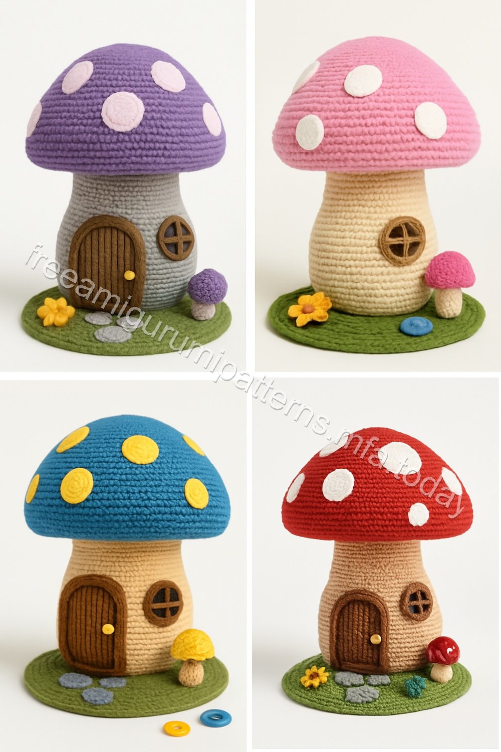Amigurumi Mushroom Fairy Garden House Free Pattern