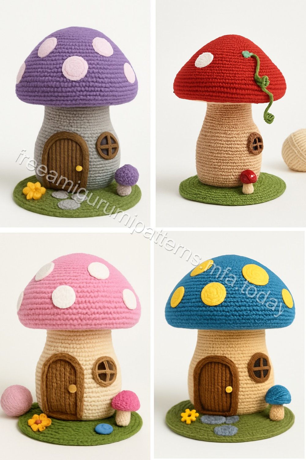 Amigurumi Mushroom Fairy Garden House Free Pattern