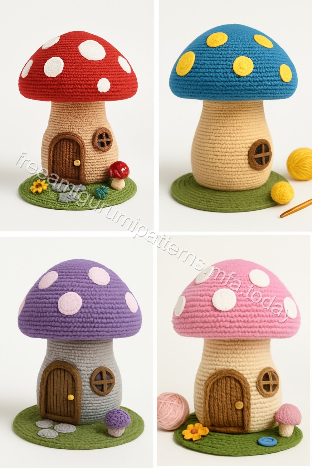 Amigurumi Mushroom Fairy Garden House Free Pattern