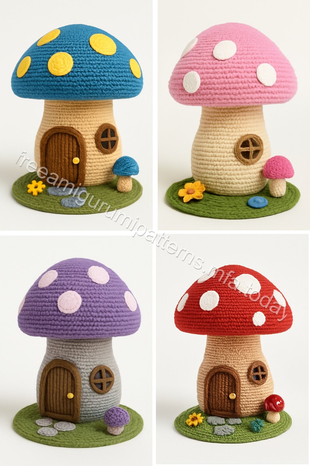 Amigurumi Mushroom Fairy Garden House Free Pattern