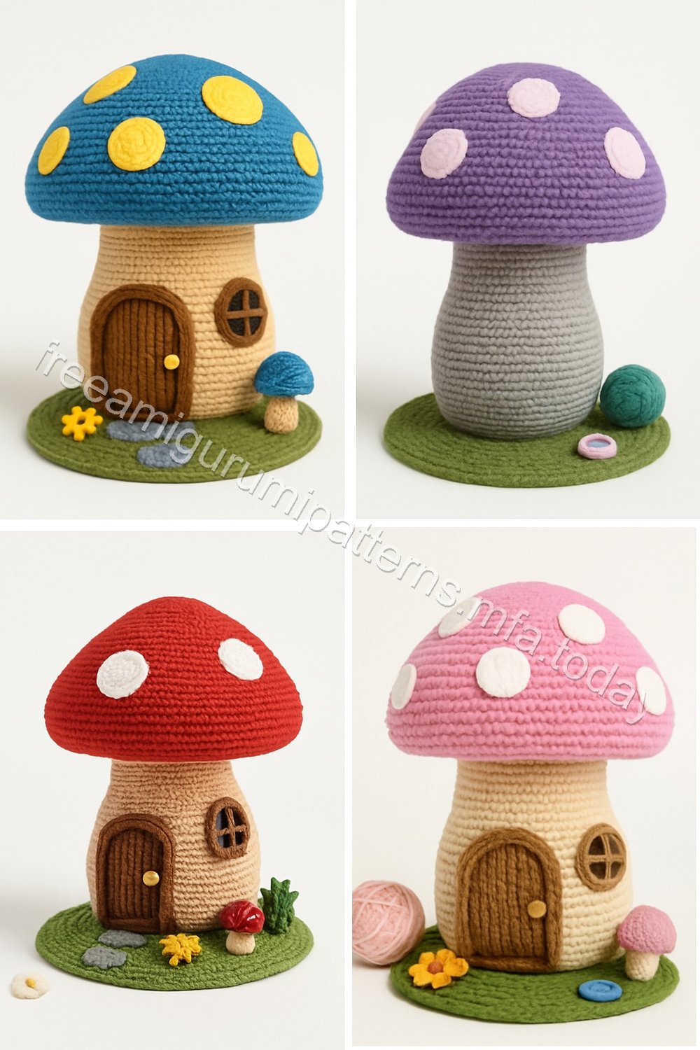 Amigurumi Mushroom Fairy Garden House Free Pattern