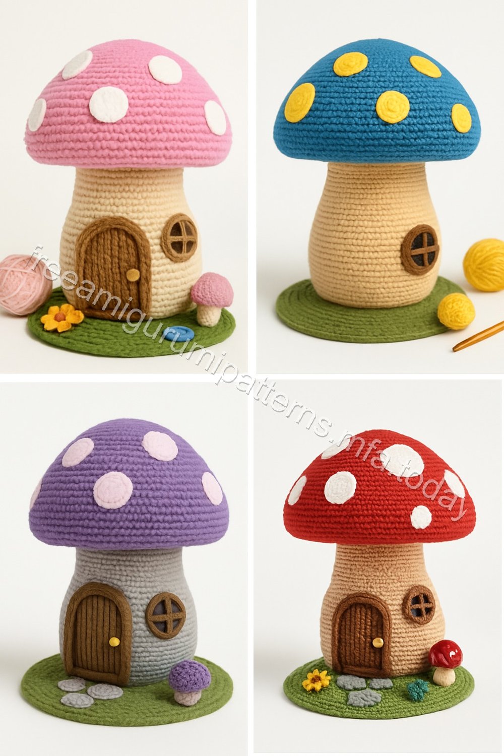 Amigurumi Mushroom Fairy Garden House Free Pattern