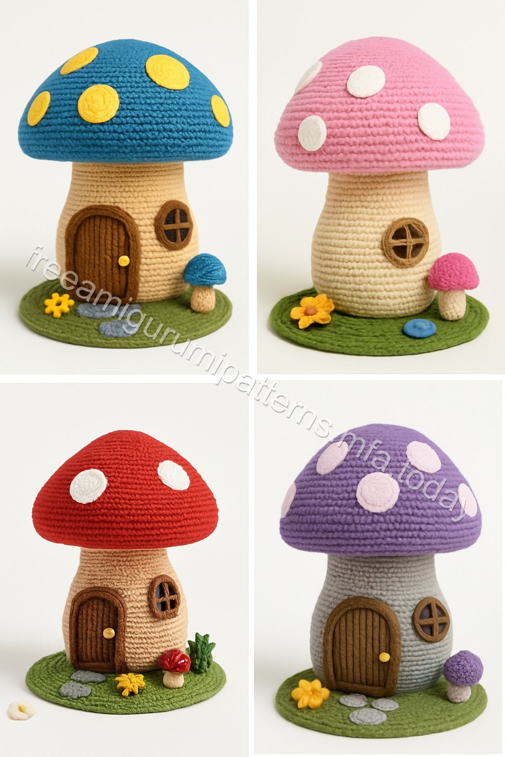 Amigurumi Mushroom Fairy Garden House Free Pattern