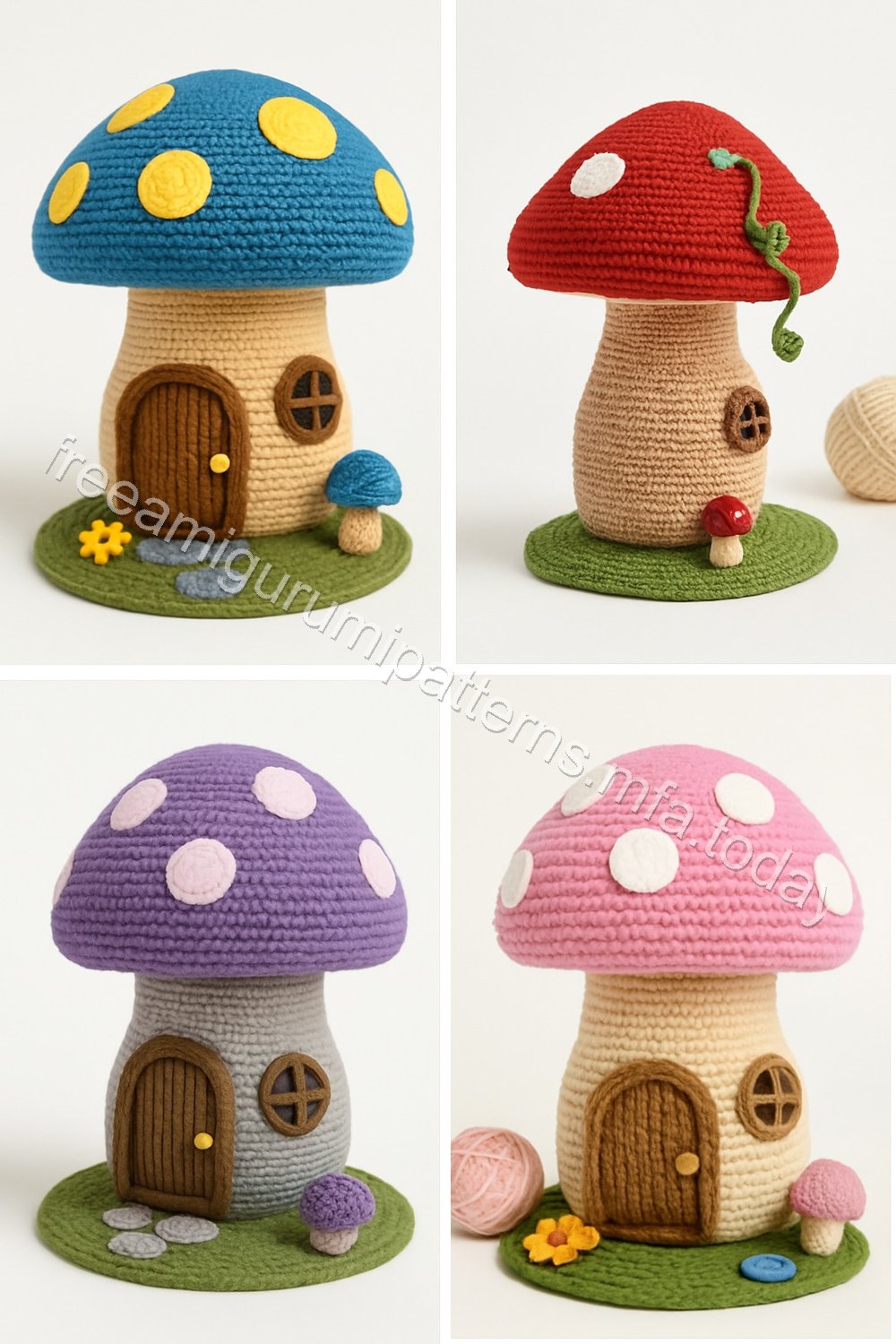Amigurumi Mushroom Fairy Garden House Free Pattern