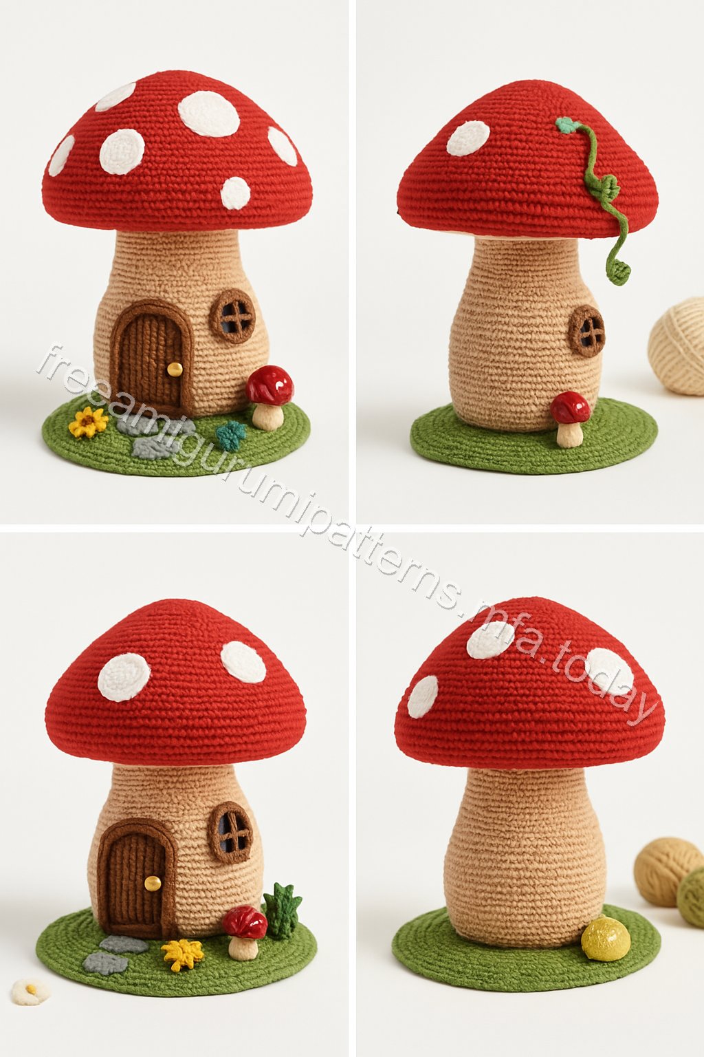 Amigurumi Mushroom Fairy Garden House Free Pattern