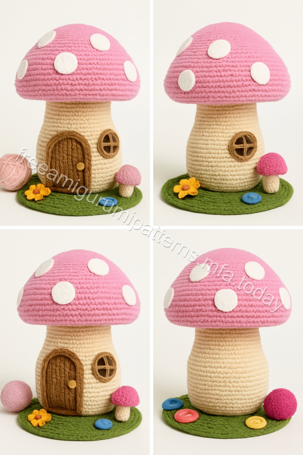 Amigurumi Mushroom Fairy Garden House Free Pattern
