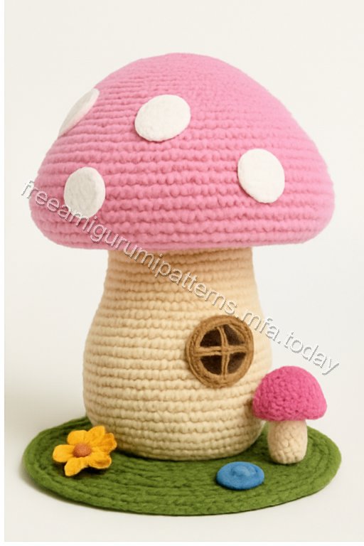 Amigurumi Mushroom Fairy Garden House Free Pattern