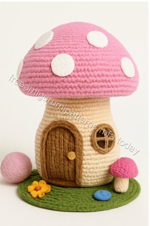 Amigurumi Mushroom Fairy Garden House Free Pattern