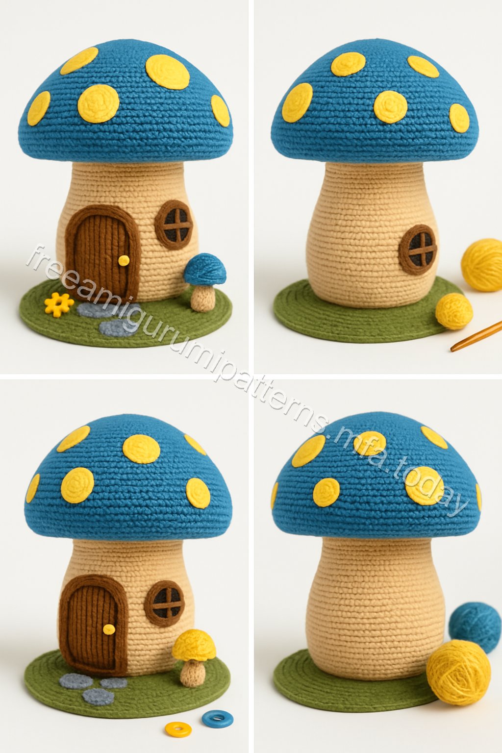 Amigurumi Mushroom Fairy Garden House Free Pattern