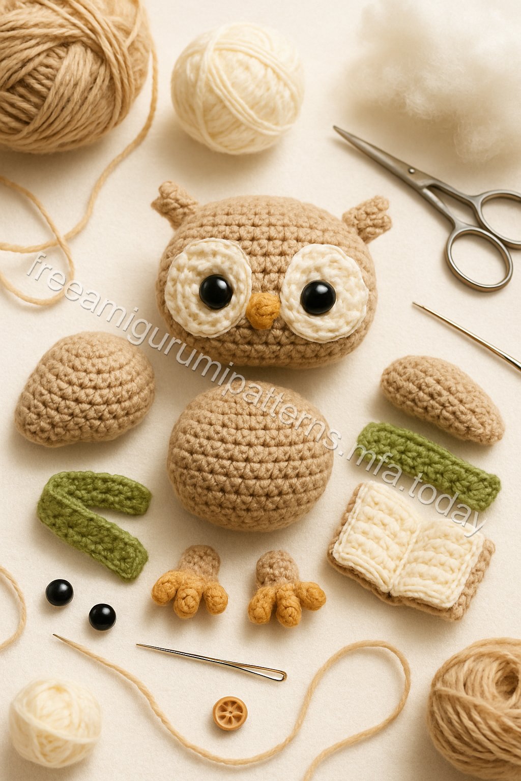 Amigurumi Owl Free Pattern crochet parts