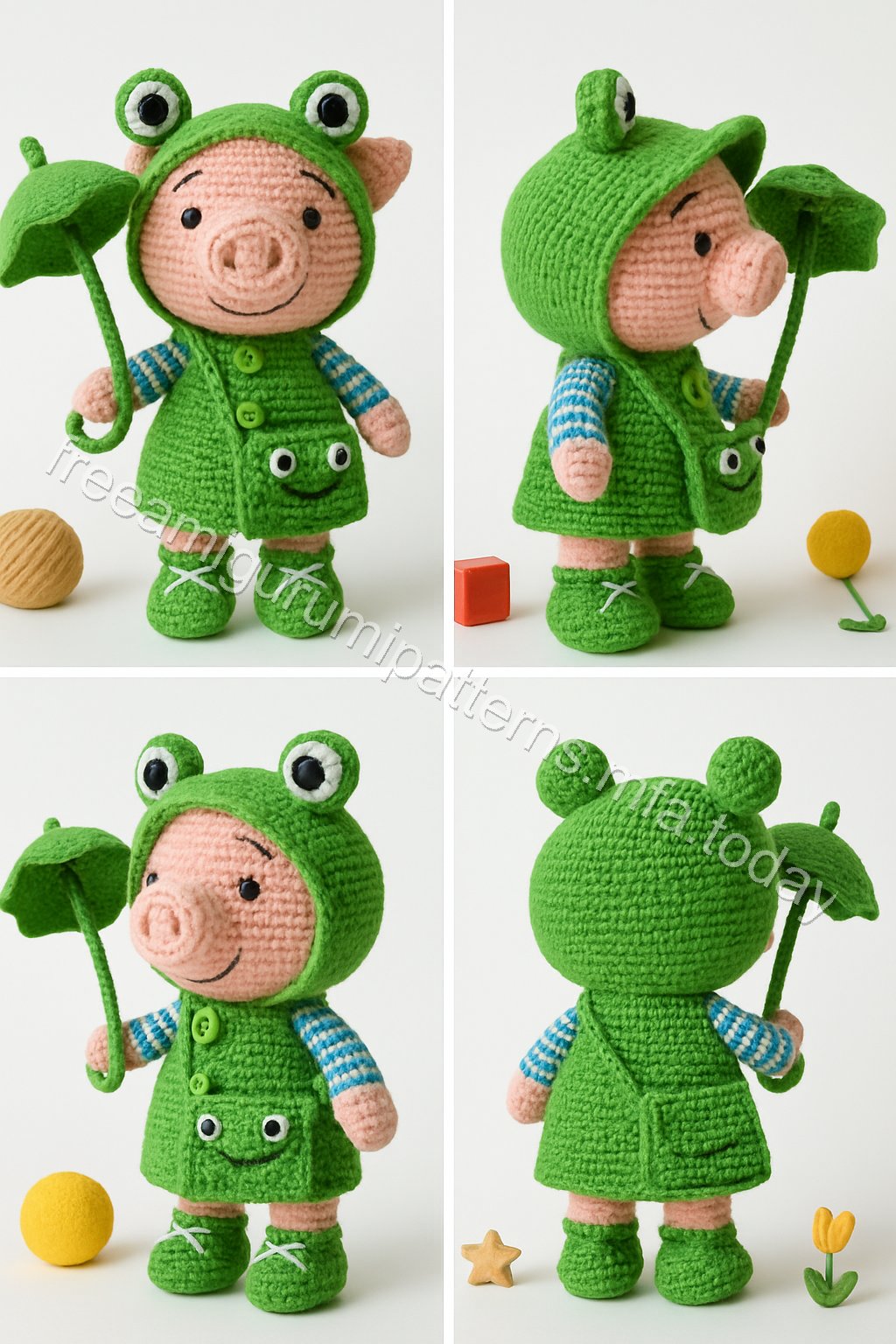 Amigurumi Raincoat Pig Free Pattern