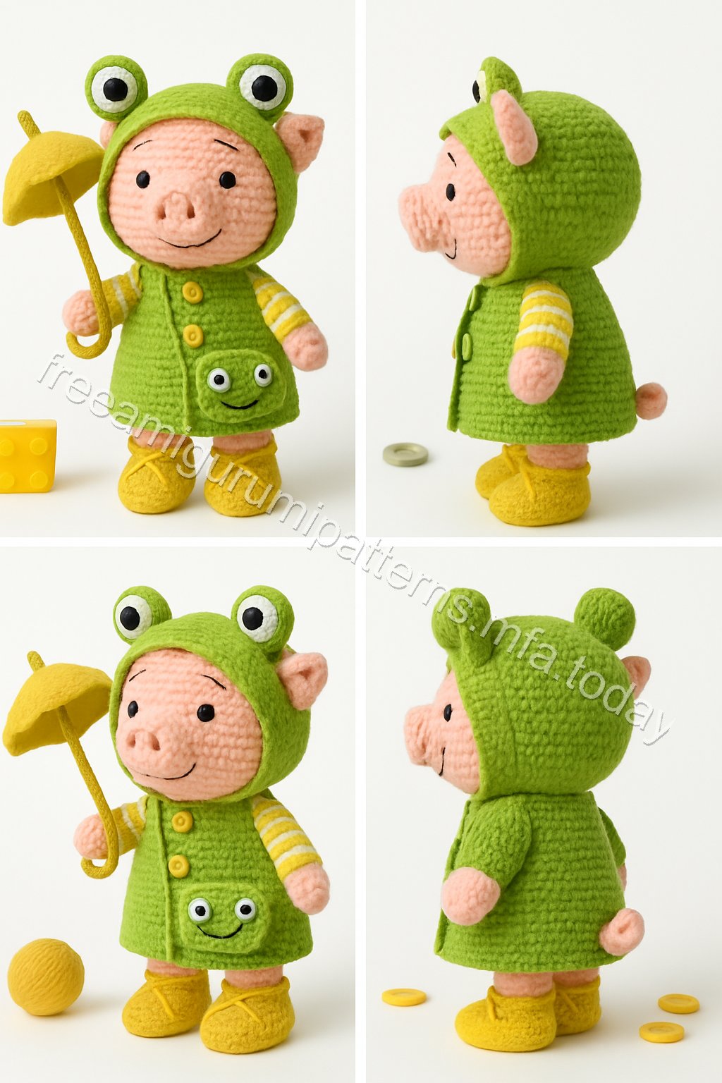 Amigurumi Raincoat Pig Free Pattern