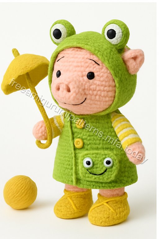 Amigurumi Raincoat Pig Free Pattern