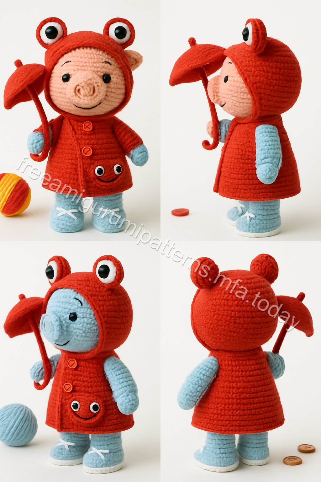 Amigurumi Raincoat Pig Free Pattern