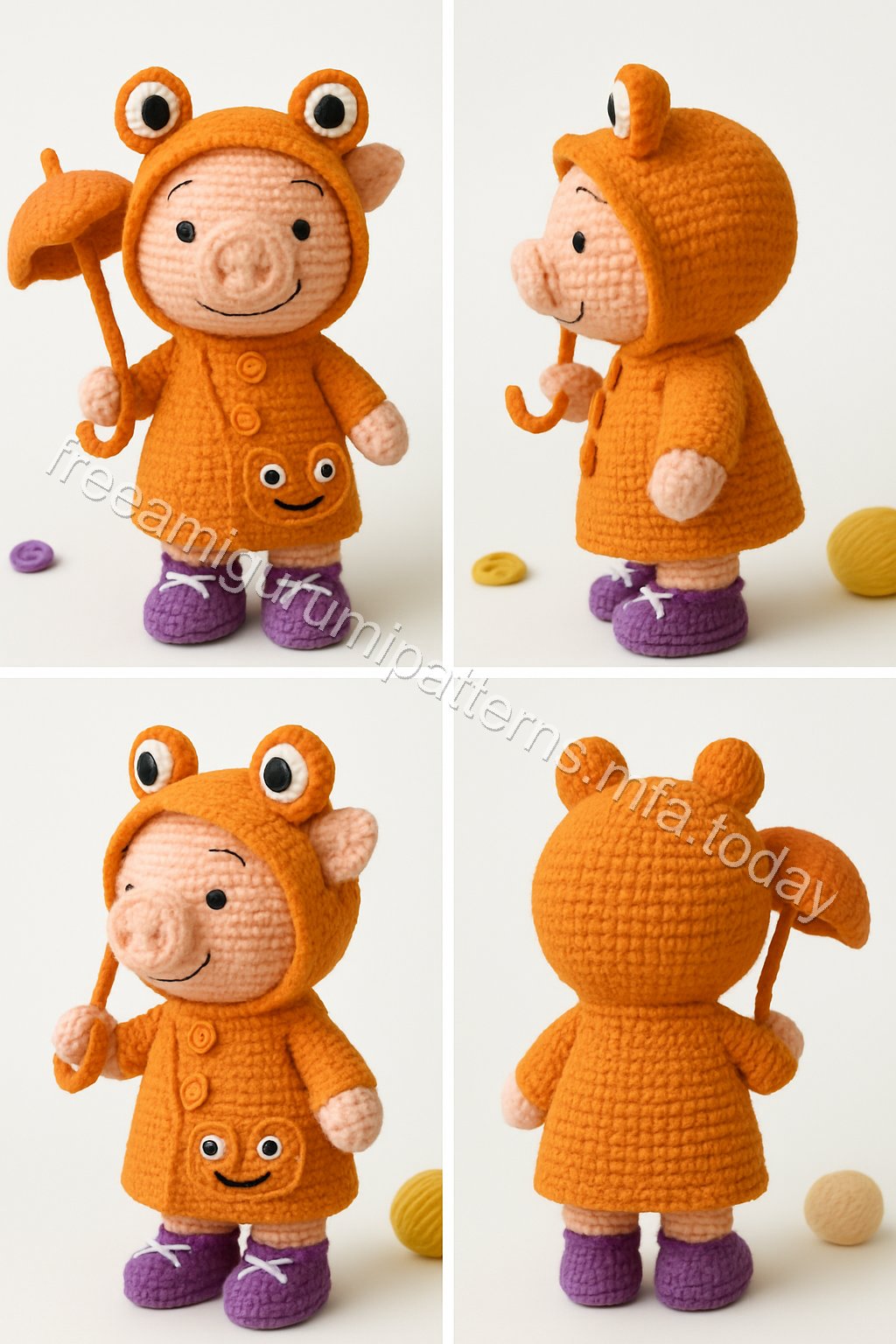 Amigurumi Raincoat Pig Free Pattern