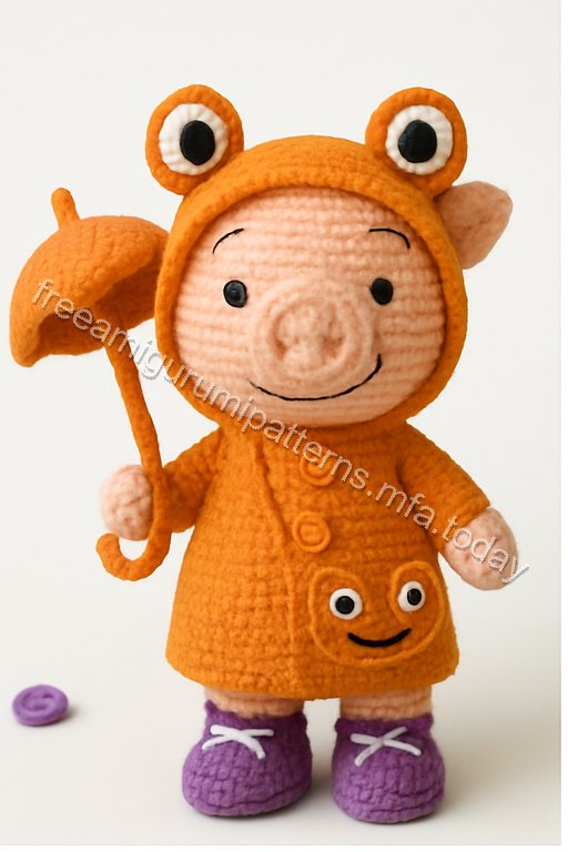 Amigurumi Raincoat Pig Free Pattern
