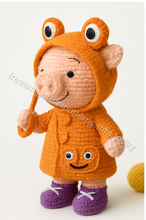 Amigurumi Raincoat Pig Free Pattern