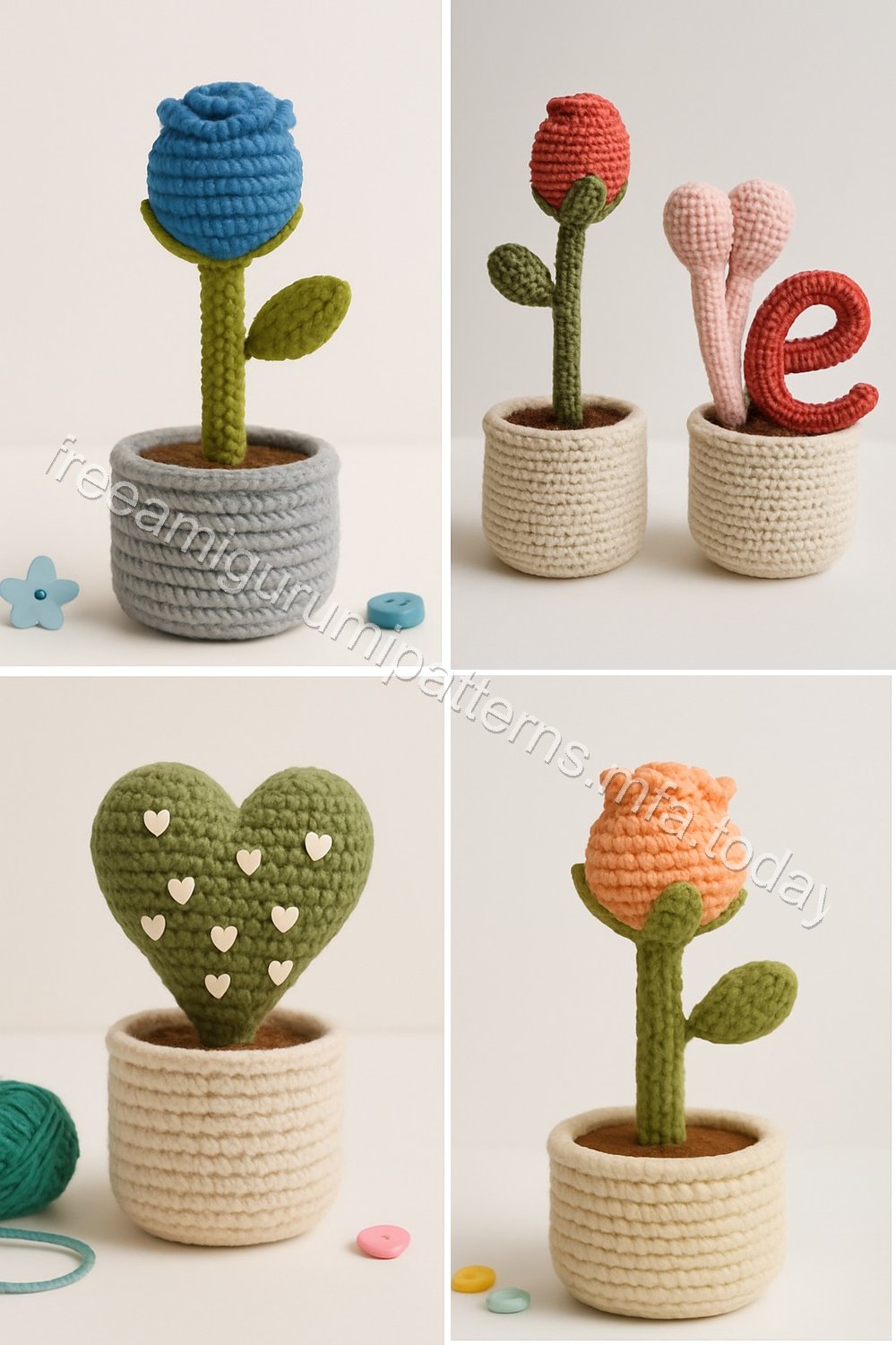 Amigurumi Love Planters Free Pattern