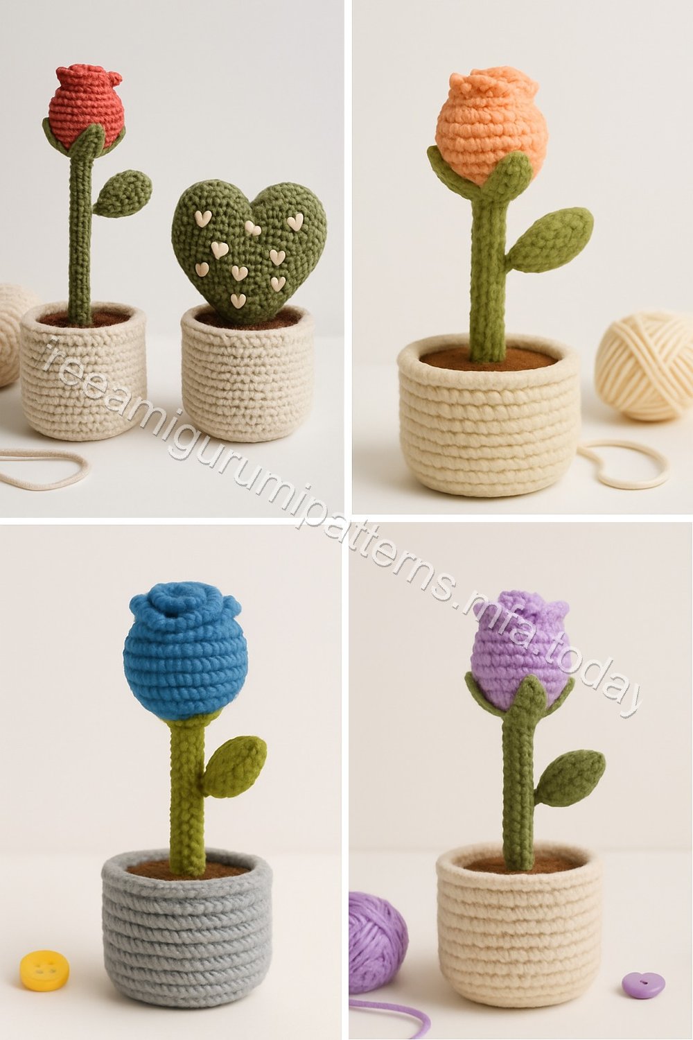 Amigurumi Love Planters Free Pattern