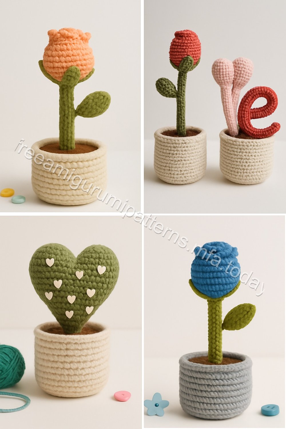 Amigurumi Love Planters Free Pattern