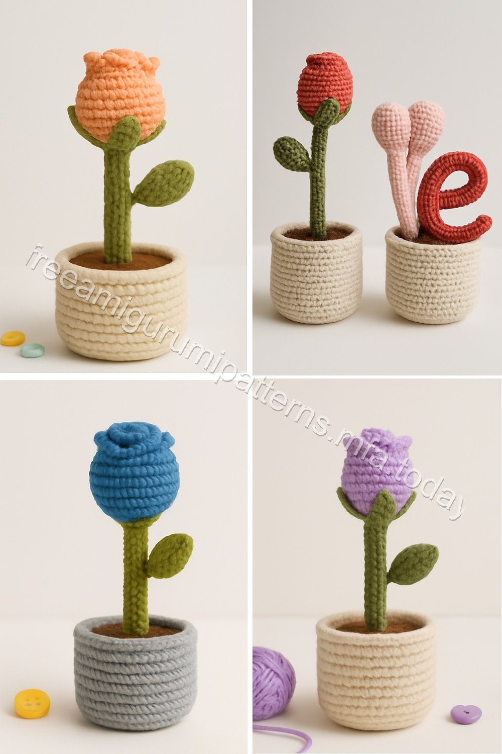 Amigurumi Love Planters Free Pattern