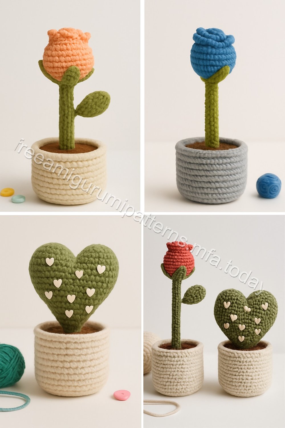 Amigurumi Love Planters Free Pattern